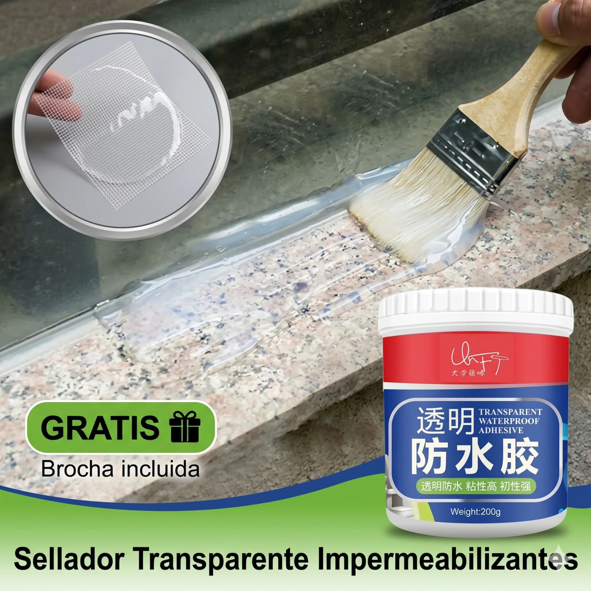 SELLADOR IMPERMEABILIZANTE TRANSPARENTE 🏠 — Sella goteras, grietas y filtraciones al instante sin albañil