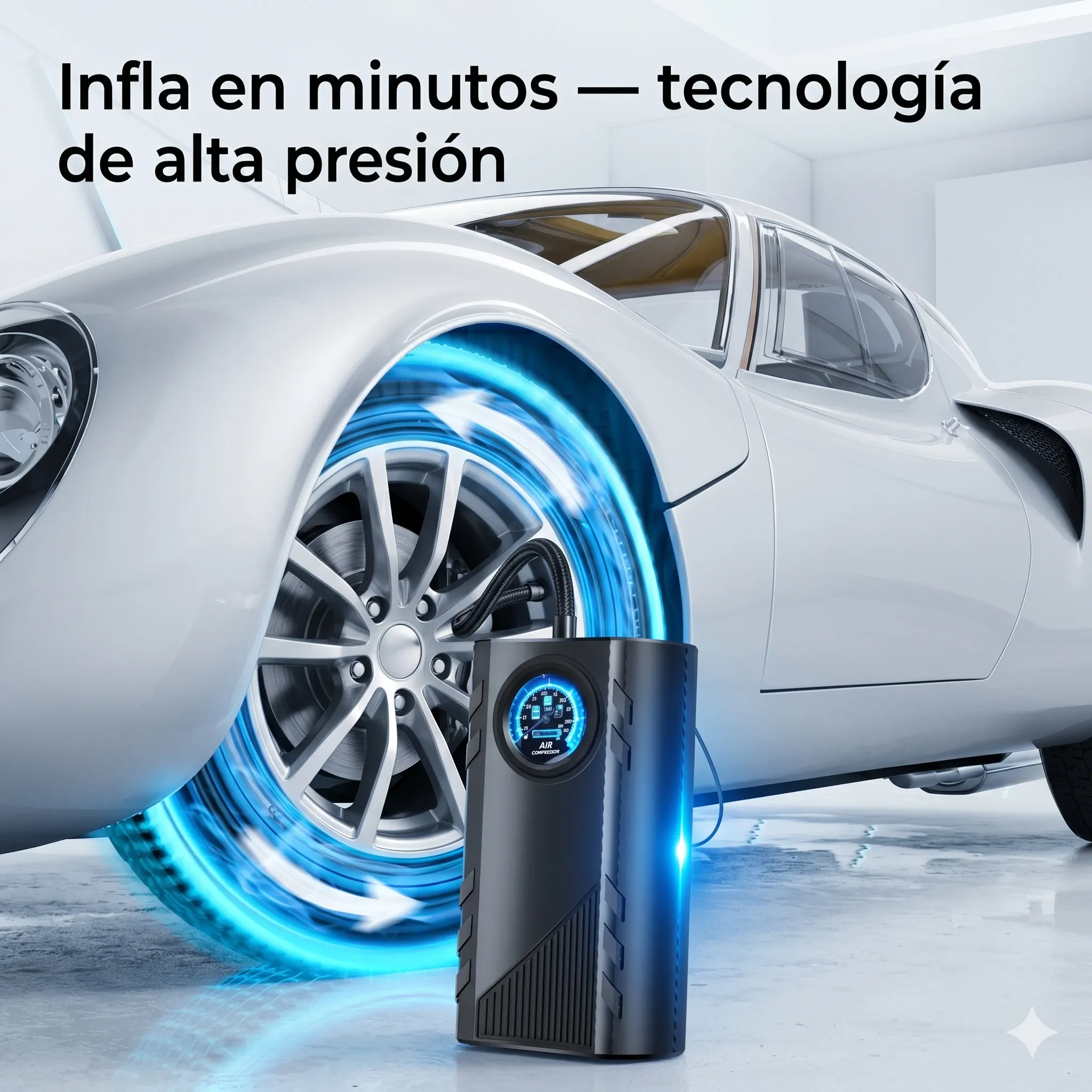 COMPRESOR DE AIRE PORTÁTIL 12V 🚗 — Inflá tus llantas en minutos sin depender de talleres ni gasolineras