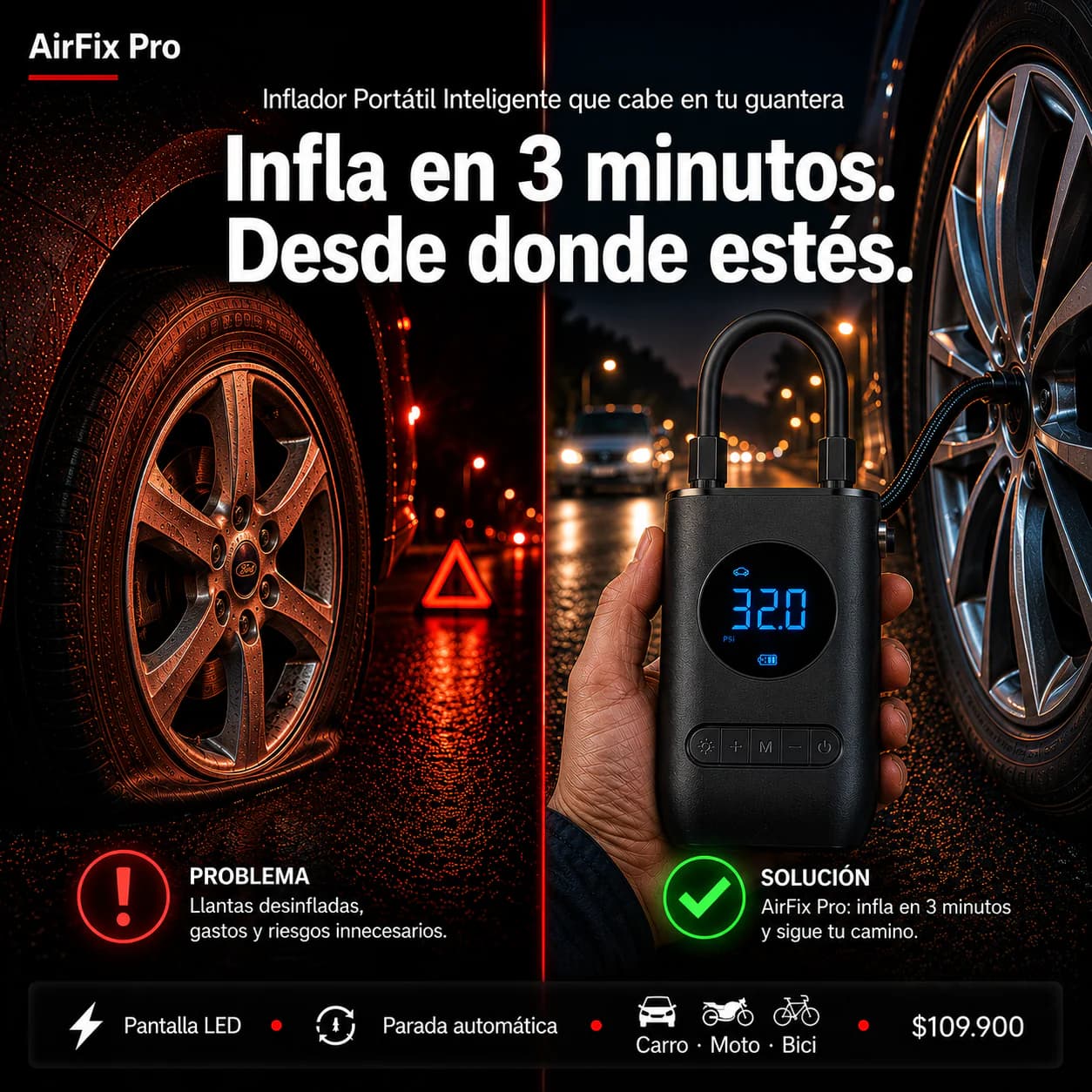 AirFix Pro| Inflador Portátil Inteligente